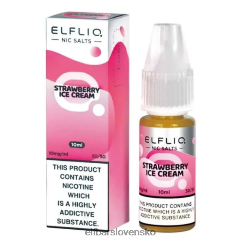 RNB6H183 elfbar elfliq nic salts - jahodový sneh - 10ml-20 mg/ml jedna farba elektronické cigarety