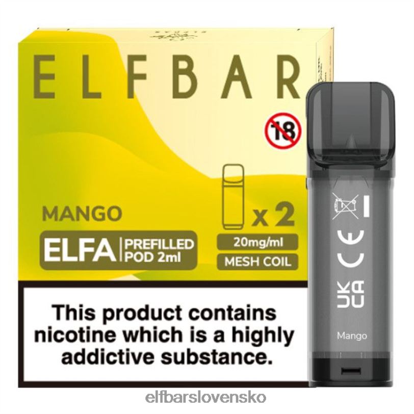 RNB6H118 elfbar elfa naplnená tobolka - 2 ml - 20 mg (2 balenia) mango elektronické cigarety