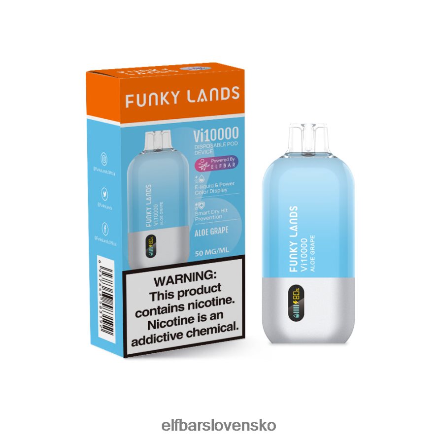 aloe hrozno elektronická cigareta JNN0TH149 funky lands najlepšia príchuť jednorazový vape vi10000 grape series ELFBAR